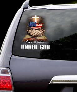 Jesus American Flag Bible Car Decal Sticker One Nation Under God Car Decal