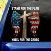 Stand For The Flag Kneel For The Cross Vinyl Sticker Christian Gift Truck Door Window Vinyl Decals