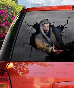 Jesus Reached Hand Save Life Cracked Sticker Jesus Is My Savior Christian Car Decal