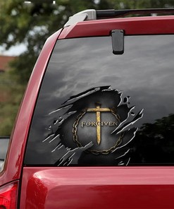 Cross Forgiven Auto Truck Door And Windows Decal Sticker Faith Christian Gifts