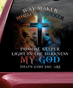 Lion Cross Light Way Maker Miracle Worker God Vinyl Decals Sticker For Car Truc Door And Windows