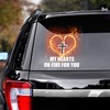 My Hearts On Fire For You Cross Symbol On Flame Vinyl Decal For Christians Truck Door And Windows Sticker
