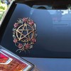 The Golden Pentagram With Roses Circle Decal Witches Style Car Decal UV Sticker For Truck Door And Window