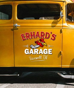 Alternative view of Personalized Hot Rod Garage Cool Mr. Horsepower Vinyl Wrapped Stickers