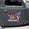 Personalized Pin Up Girl Hot Rod Shop Mr Horsepower Sticker