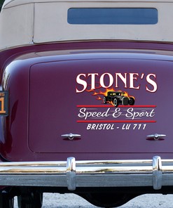 Alternative view of Personalized Speed and Sport Hot Rod Vinyl Decals