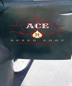 Alternative view of Personalized Hot Rod Speed Shop Hand Planer Pinstriping Lettering Vinyl Sticker