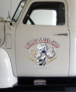 Alternative view of Custom Hot Rod Pinstriping Piston Lettering Vinyl Decals