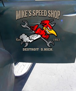 Alternative view of Mr. Horsepower Speed Shop Decals - Personalized Accessories For Enthusiasts