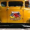 Personalized Mr. Horsepower Hot Rod Garage - American Flag Stickers For Cars