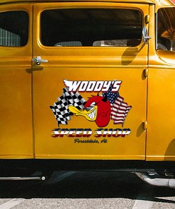 Alternative view of Customize Your Ride At Mr. Horsepower Speed Shop - American Flag Sticker