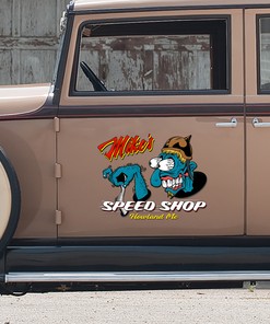 Alternative view of Customize Your Ride With Personalized Rat Rod Monster - Hot Rod Door Decals