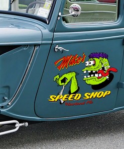 Alternative view of Personalized Hot Rod Monster - Custom Car Door Decals