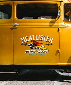 Alternative view of Customize Your Car's Style With Mr. Horsepower Speed Shop Decals - Large Car Graphics