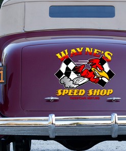 Alternative view of Stand Out With Personalized Mr. Horsepower Hot Rod Garage - Large Hot Rod Decals