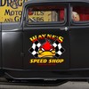 Personalized Mr. Horsepower Hot Rod Garage - Garage Door Decals