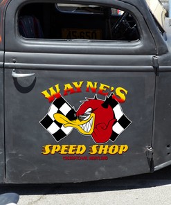 Alternative view of Personalized Mr. Horsepower Hot Rod Garage - Large Hot Rod Decals