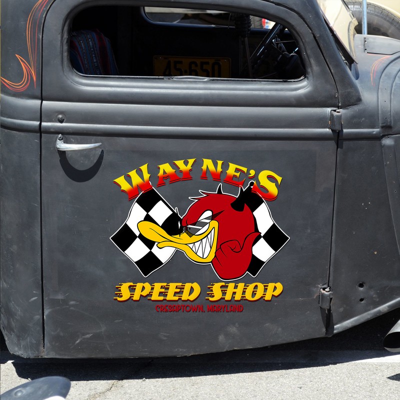 Personalized Mr. Horsepower Hot Rod Garage - Large Hot Rod Decals - Dingmun