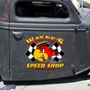 Personalized Mr. Horsepower Hot Rod Garage - Custom Car Door Decals