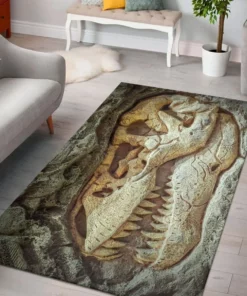 Dinosaur Fossil Head Rug - Dinosaur Rug For Living Room, Bed Room