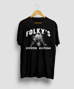 Personalized Dark Skull Folky's Sinister Kustom Shirt