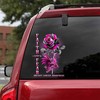 Breast Cancer Car Decal Faith Over Fear Pink Rose Dragon Car Vinyl Sticker