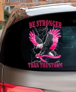 Breast Cancer Awareness Decal Bald Eagle in The Storm Car Side Door Vinyl Sticker