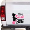 Breast Cancer Car Decal - This Girl Fought and Won Vinyl Decal For Car Side Door And Window