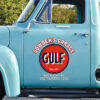 Personalized Vintage Red Circle Gulf Garage Decal