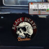2 Pcs Black Death Bourbon Hot Rod Garage Skull Vinyl Sticker 09997