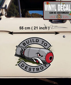 2 Pcs Build To Destroy Hot Rod Bomber Rat Rod Vinyl Sticker 09947