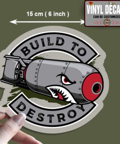 2 Pcs Build To Destroy Hot Rod Bomber Rat Rod Vinyl Sticker 09947
