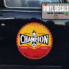 2 Pcs Champion Distressed Look Classic Retro Vintage Car Hot Rod Garage Vinyl Sticker 09915