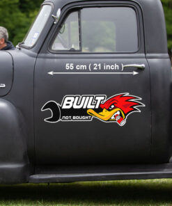 2 Pcs Hot Rod Garage Built Not Bought Rat Rod Vinyl Stickers 09660