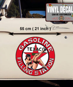 2 Pcs Hot Rod Garage Filling Station Pinup Girl Vinyl Sticker 09980