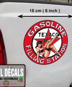 2 Pcs Hot Rod Garage Filling Station Pinup Girl Vinyl Sticker 09980