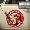 2 Pcs Hot Rod Garage Filling Station Pinup Girl Vinyl Sticker 09981