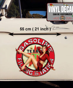 2 Pcs Hot Rod Garage Filling Station Pinup Girl Vinyl Sticker 09981