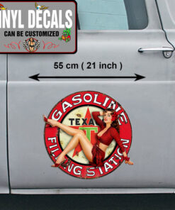 2 Pcs Hot Rod Garage Filling Station Pinup Girl Vinyl Sticker 09981