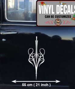 2 Pcs Hot Rod Garage Pinstriping Camper Caravan Rat Rod Kustom Kulture Vinyl Sticker 09951