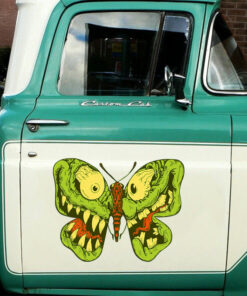 2 Pcs Hot Rod Garage Rat Rod Pinstripe Low Brow Art Set 02 Vinyl Stickers 09769