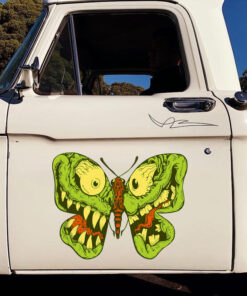 2 Pcs Hot Rod Garage Rat Rod Pinstripe Low Brow Art Set 02 Vinyl Stickers 09769