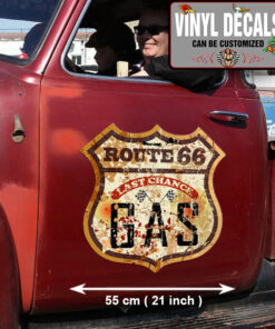 2 Pcs Hot Rod Garage Route 66 Door Lettering Vinyl Sticker 10074