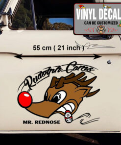 2 Pcs Hot Rod Garage Rudolph Cams Mr Rednose Vinyl Sticker 10020