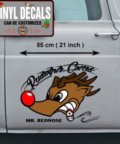 2 Pcs Hot Rod Garage Rudolph Cams Mr Rednose Vinyl Sticker 10020