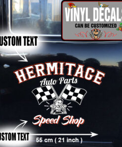 2 Pcs Hot Rod Garage Speed Shop Auto Parts Vinyl Sticker 09887