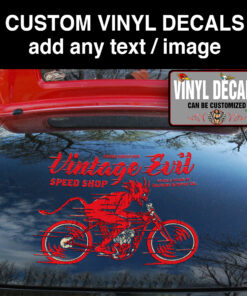2 Pcs Hot Rod Garage Vintage Evil Speed Shop Vinyl Sticker 09950