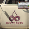 2 Pcs Hot Rod Garage Rusty Nuts Vintage Garage Vinyl Sticker 09932