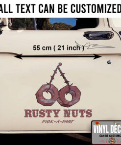2 Pcs Hot Rod Garage Rusty Nuts Vintage Garage Vinyl Sticker 09932
