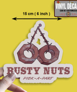 2 Pcs Hot Rod Garage Rusty Nuts Vintage Garage Vinyl Sticker 09932